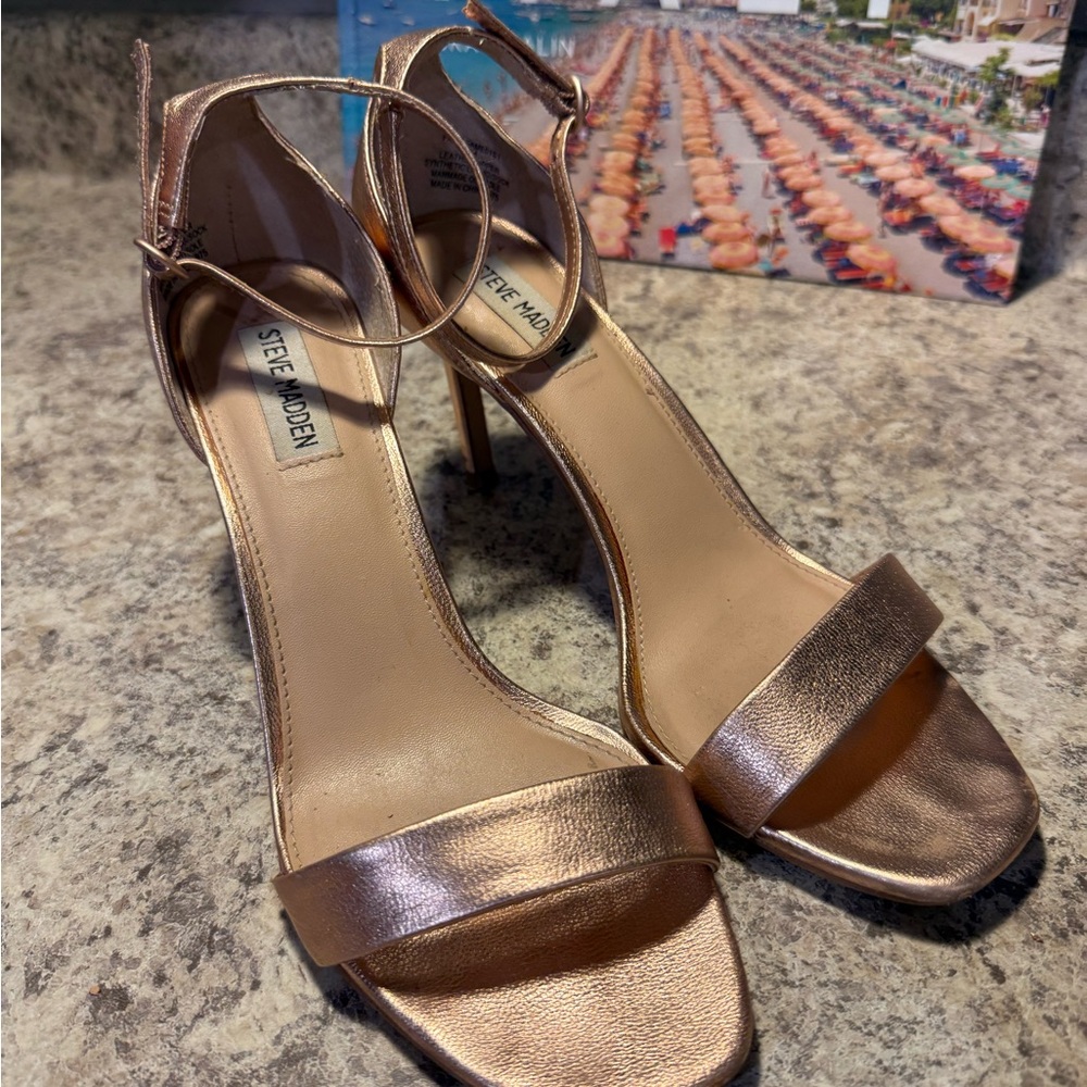 Steve Madden Metallic Rose Heels